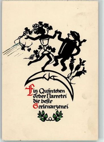 1952 vermenschlichte Weinbecher AK