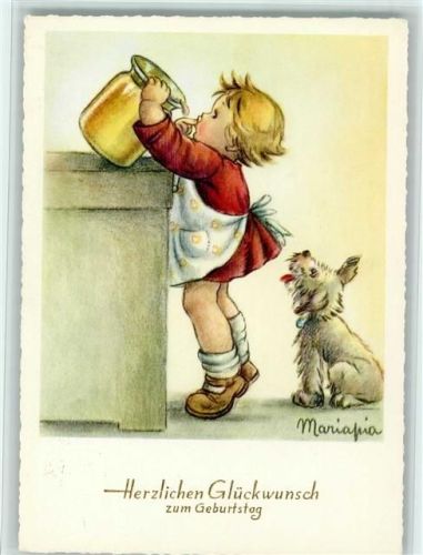 1970 sign Mariapia - Geburtstag - Honig schlecken , gute Erhaltung