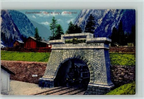 Verlag Purger & Co - Nr. 9659 - Tauerntunnel Nordportal , Eisenbahn kommt AK