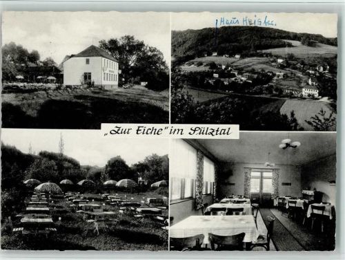 Oberbrombach Gasthaus Zur Eiche Innenaufnahme Gastraum Terrasse Ortsansicht 4-Bildaufnahme