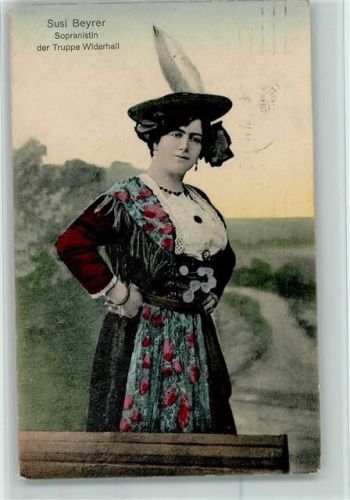 1914 Susi Beyrer Sopranistin der Truppe Widerhall AK