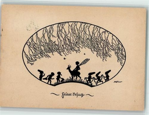 1938 Zwerge und Elfen AK Feiner Besuch