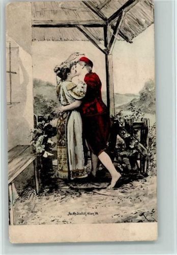 1901 Nr. 321 Scolik - Trachten, Liebespaar, inniger Kuss AK