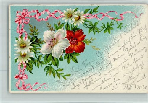 1907 Blüten und Schleifen AK