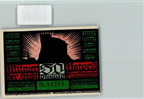Bad Frankenhausen Notgeld, Künstler Scherenschnitt von Walter-Hege - Bauernkrieg