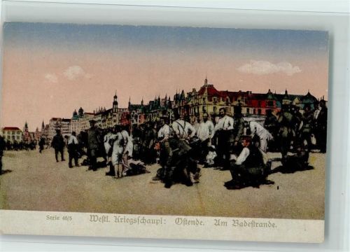 Sammelkarte für Gloria-Viktoria Album - Serie 46/5- Ostende am Badestrand