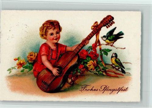 1937 Kind mit einer Gitarre - Pfingsten AK