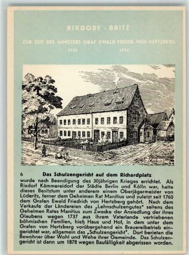 Britz Richardplatz Schulzengericht Chronik