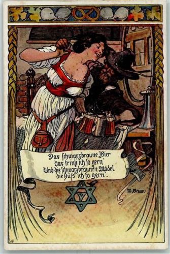 Schwarzbraune Bier Dt. Weltbund Wien Nr. 2 AK Braun, W. 1911