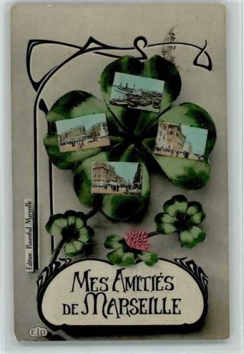 Marseille 1908 Mes Amities , Mikroskopbilder im Kleeblatt