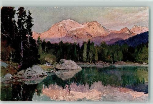 Hintersee mit Göll im Alpenglühen - Alpiner Kunstverlag Nr. 15 AK