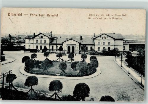 Bitterfeld 1920 Bahnhof Vorplatz