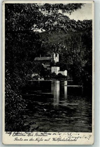 Wartha WK II Briefmarke an der Neisse mit Wallfahrtskirche