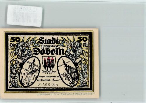 Döbeln Notgeld - Scherenschnitt Künstleer sign Georg Schleinitz - Mittelalter - Gnade