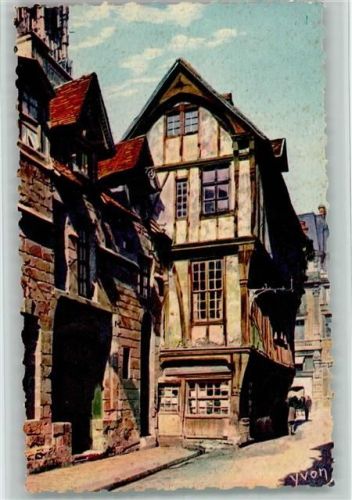 Rouen Verlag Yvon - La Douce France Nr. 10 , Vieilles maisons rue Saint-Romain