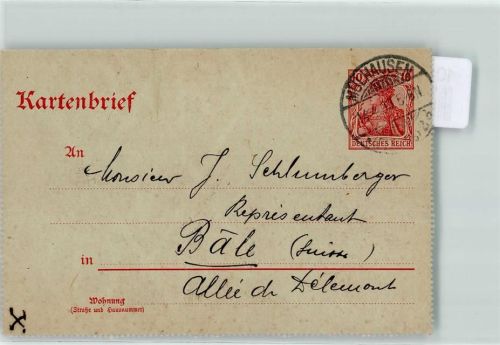 Mulhausen 1899 Ganzsache