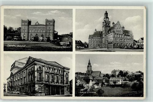 Döbeln Bahnhof Stadttheater Schule Kirche Rathaus