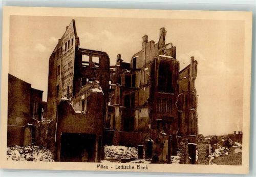Mitau 1917 Lettische Bank Ruine