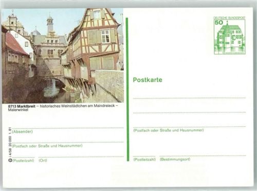 97340 W8713 Marktbreit - Ganzsache Malerwinkel