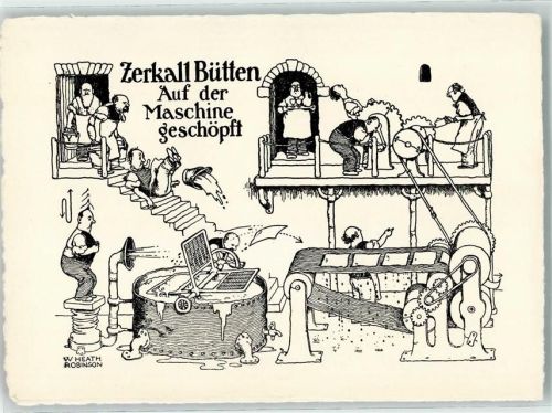 Zerkall Bild 1 der Folge Zerkall-Bütten - Papierfabrik Renker & Söhne sign. W. Heath Robinson