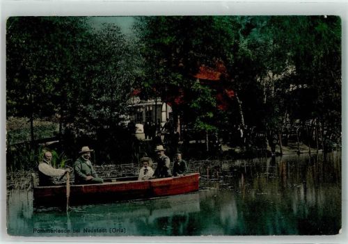 Neustadt 1912 Gasthaus Pommerleede Ruderboot