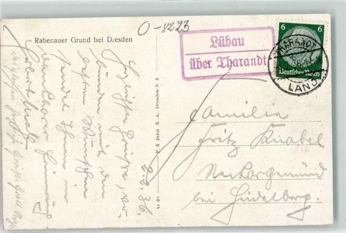 Tharandt Landpoststempel Lübau Rabenauer Grund