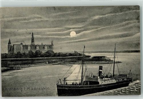 Helsingör 1912 Bahnpost Berlin Sassnitz Zug 18 4.6.12 Schloss Kronborg Dampfer