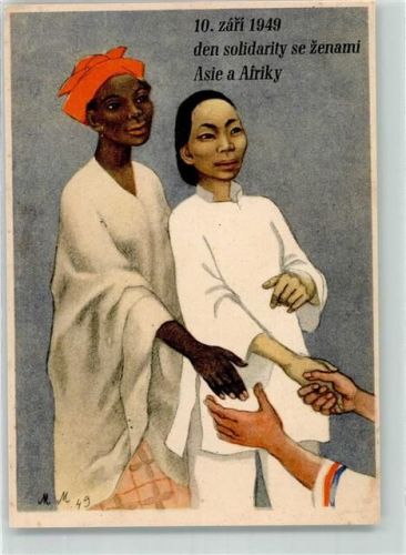 1949 10. zari 1949 den solidaity se zenami Asie a Afriky sign. M.M.
