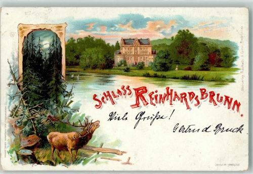 Reinhardsbrunn 1898 Schloss Reinharsbrunn Hirsch