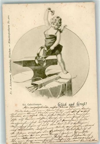 Schmied Amboss Ringe Amor Pfeile Gabelsberger 1899