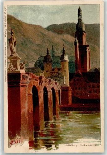 Heidelberg Neckarbrücke Nr 3 Serie I v. Neckar