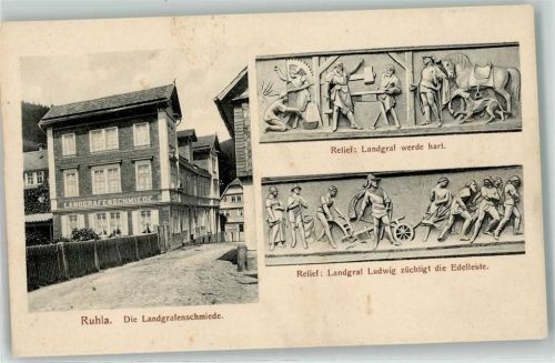 Ruhla Landgrafenschmiede Relief Landgraf werde hart Relief Landgraf Ludwig züchtigt die Edelleute