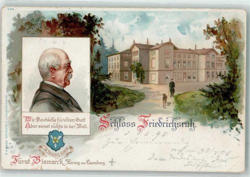 Friedrichsruh 1898 Schloss Friedrichsruh Portrait Fürst von Bismarck