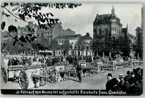 Köln Altstadt-Süd 101 1914 Kriegsbeute 8 eroberte franz. Geschütze auf dem Neumarkt