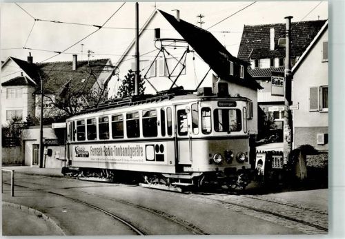Denkendorf 1976 Triebwagen 5 der Straßenbahn Esslingen-Nellingen-Denkendorf von 1926 umgebaut 1965 Endstation SMS-Museumswagen-Sammelkarte 1023