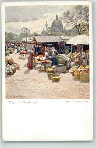 Wien Naschmarkt sign. Hans Götzinger