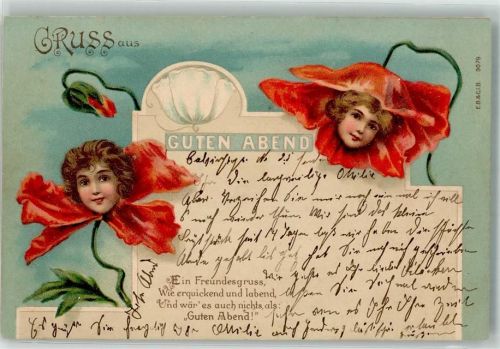 1898 Mohnblumen Vers Guten Abend
