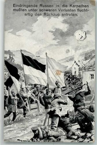 1917 WK I Eindringende Russen in die Karpathen müssen den Rückzug antreten Zweibund