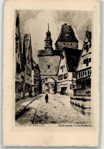 Rothenburg Rödergasse mit Markusturm