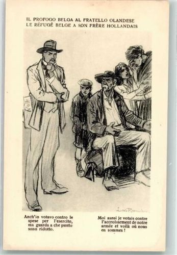 1917 Nr. 96 sign. Louis Raemaekers Le Refuge Belge a Son Frere Hollandais