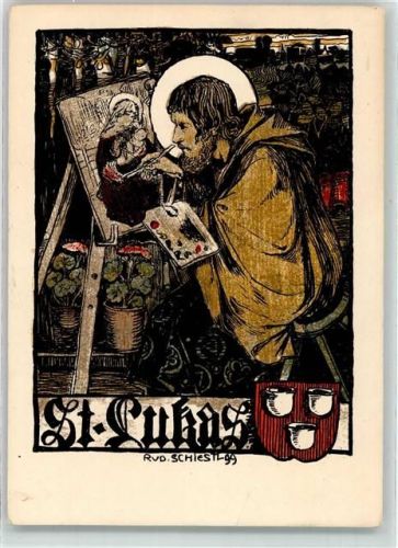 St. Lukas Staffelei Litho