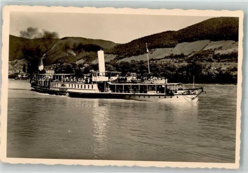 Linz Donauschiffe Raddampfer Budapest Binnenschiff 1939 Foto AK