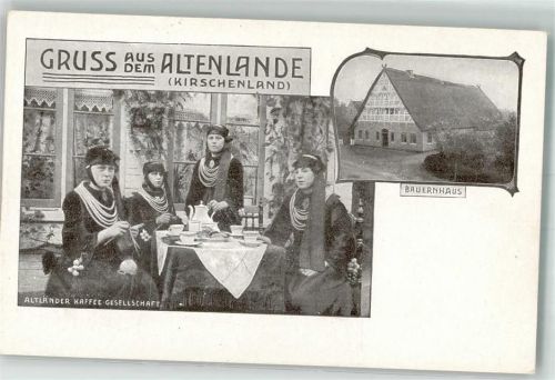 Jork 1927 Tracht Bauernhaus Altländer Cafe-Gesellschaft