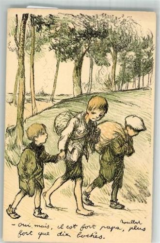 sign. Poulbot F. Petit Francais Nr. 64 WK I Armut Flüchtlinge Kinder im Krieg