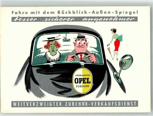 Opel Außen-Spiegel Karikatur