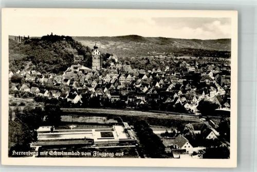 Herrenberg Fliegeraufnahme Schwimmbad Stiftskirche