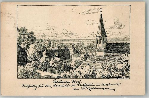 sign. Kallmorgen Fr. Badisches Dorf Deutsche Künstlerpostkarte Nr. 196