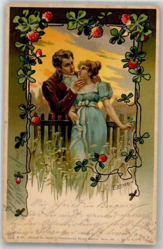 1900 Serie 55 Denkst Du daran Liebespaar Poesie / Liebe