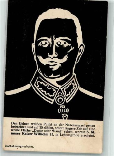 1918 Vexierkarte Kaiser Wilhelm II