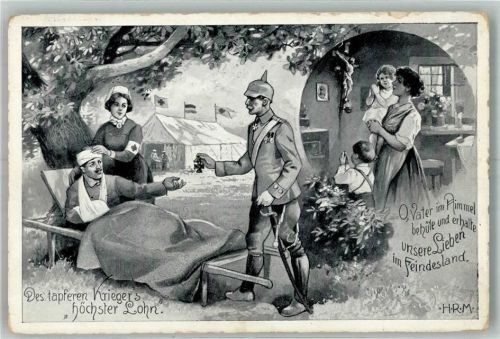1914 Lazarett , höchter Lohn Eisernes Kreuz sign. H.R.M.
